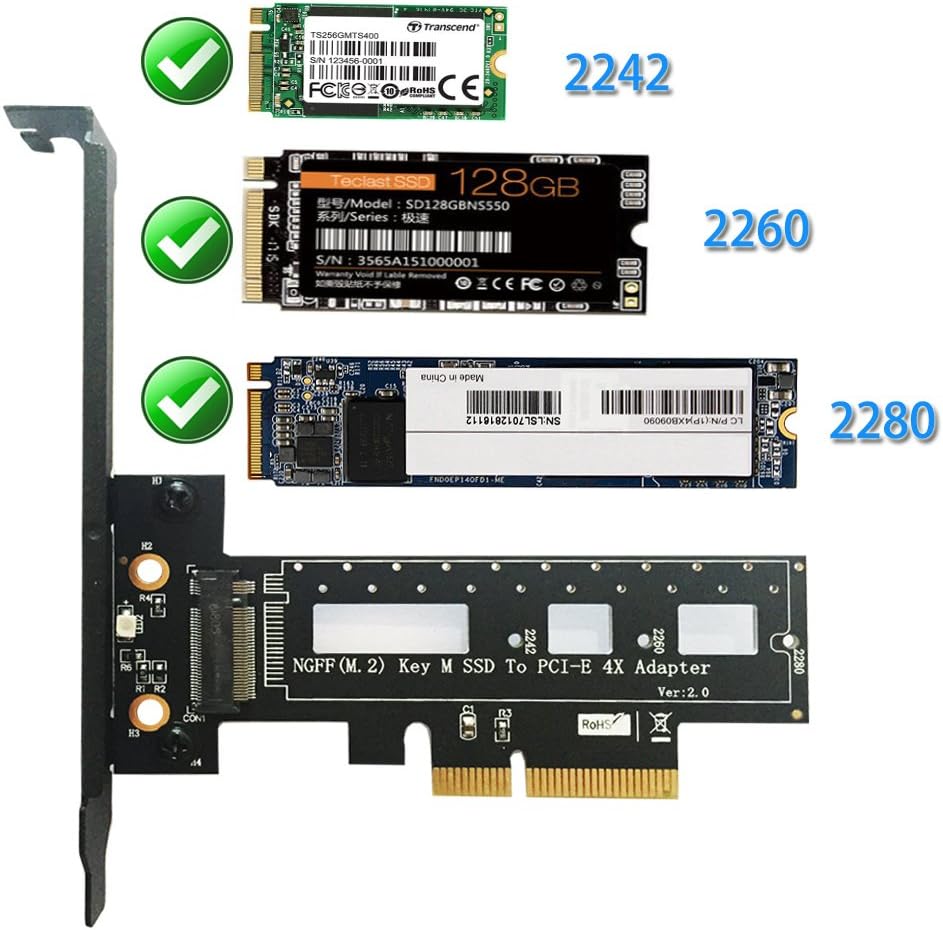 MingChuan M Key M.2 NVMe PCI-e SSD NGFF タイプからPCIE PCI